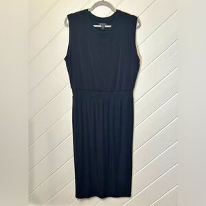 Athleta Santorini Cinch Dress in Black, Size Large